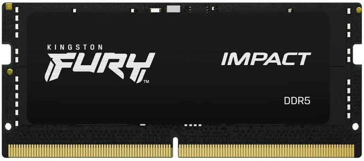 RAM Kingston Fury SODIMM DDR5-5600 16384MB PC5-44800 Impact 1Rx8 Czarny (KF556S40IB-16) - obraz 1