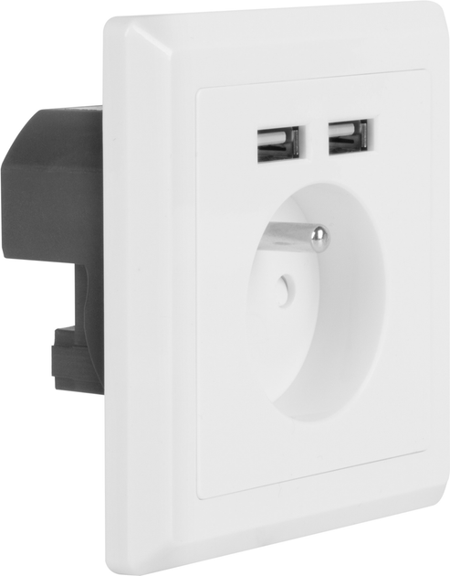 Socket Lanberg French Socket 2 Port USB 2.1A biały (AC-WS01-USB2-E) - obraz 3
