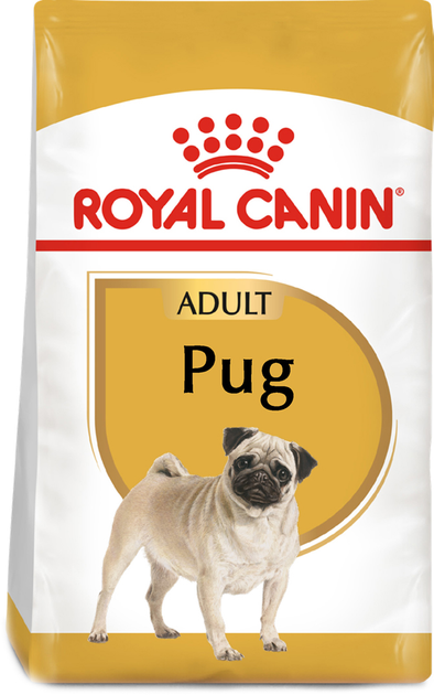 Сухий повнораційний корм для дорослих собак породи мопс Royal Canin Pug Adult віком 10 місяців та старше 1.5 кг (3182550752404) - зображення 1