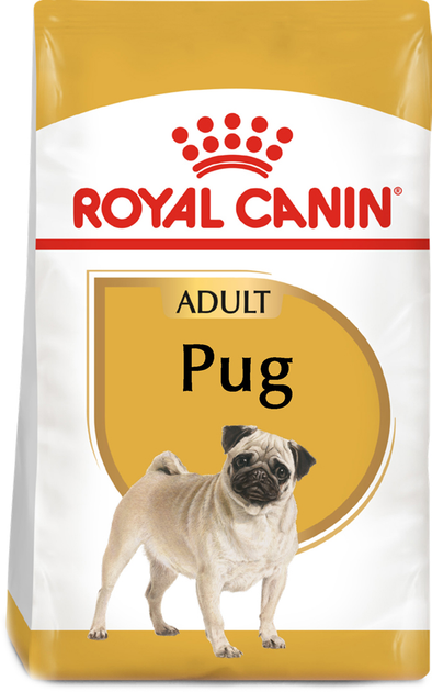 Сухий повнораційний корм для дорослих собак породи мопс Royal Canin Pug Adult віком 10 місяців та старше 1.5 кг (3182550752404) - зображення 1