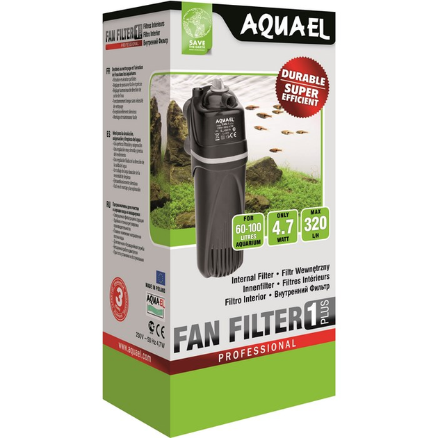 Filtr wewnetrzny do akwarium AQUAEL Fan 1 Plus do 100 l (5905546030694) - obraz 4