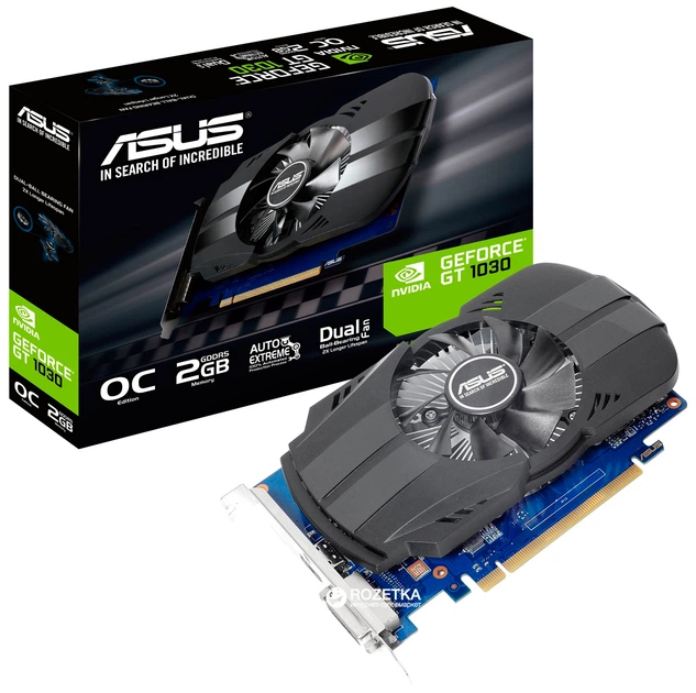 Відеокарта Asus PCI-Ex GeForce GT 1030 Phoenix OC 2GB GDDR5 (64bit) (1252/6008) (DVI, HDMI) (PH-GT1030-O2G) - зображення 4
