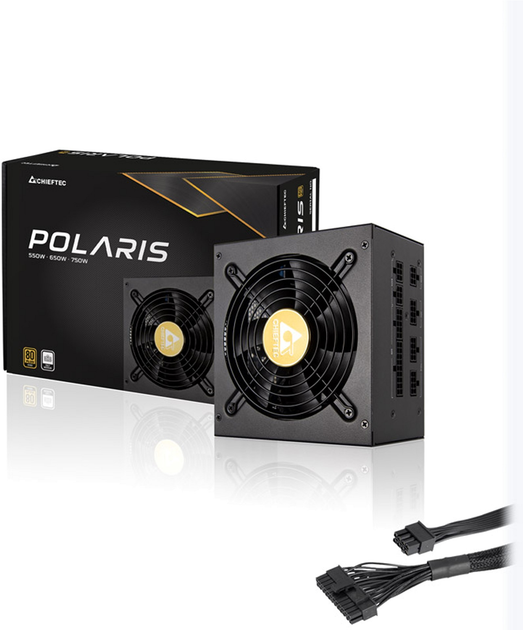 Zasilacz Chieftec POLARIS PPS-550FC 550 W 80+ GOLD Zarządzanie przewodami (PPS-550FC) - obraz 4