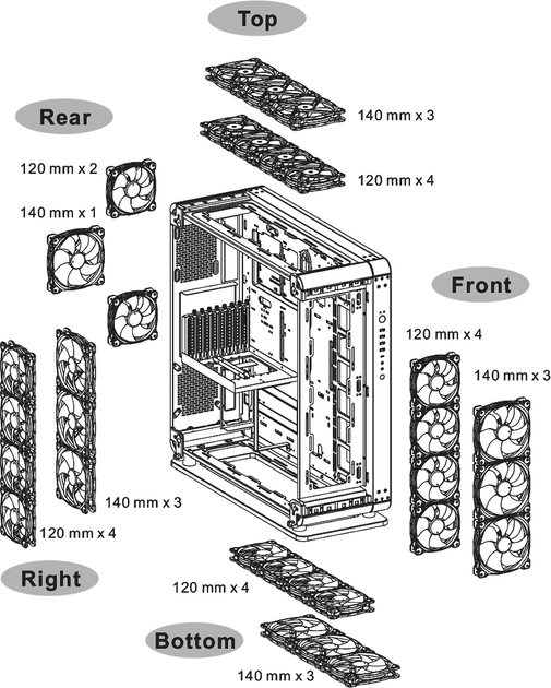 Корпус Thermaltake Core P8 Tempered Glass Full Tower Chassis Black (CA-1Q2-00M1WN-00) - зображення 9