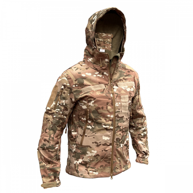Куртка софтшел мультикам тактична куртка Softshell непромокаюча армійська куртка для військових розмір XL - изображение 1