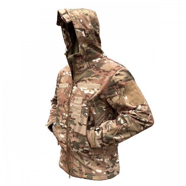 Куртка софтшел мультикам тактична куртка Softshell непромокаюча армійська куртка для військових розмір M - зображення 2