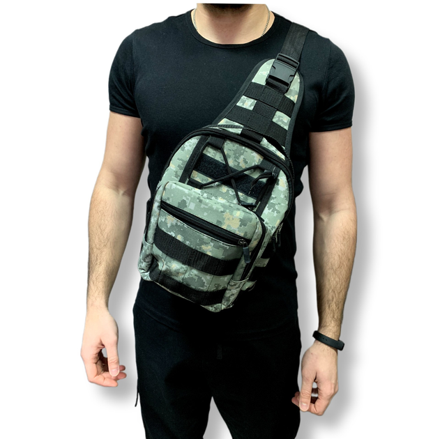 Тактическая сумка через плече Пиксель / Нагрудная сумка - изображение 1