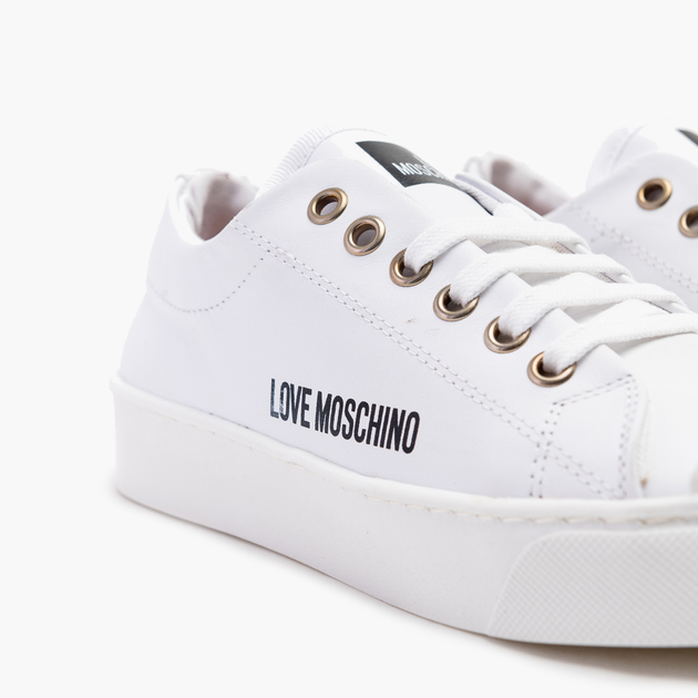 Trampki damskie skórzane Love Moschino JA15473G0EIE-0100 36 (22 cm) Białe (8054400639805) - obraz 4
