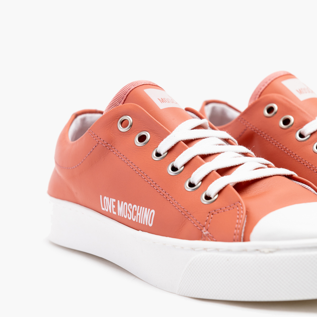 Trampki damskie skórzane Love Moschino JA15473G0EIE-0608 37 (22,5 cm) Pomarańczowe (8054400663640) - obraz 4