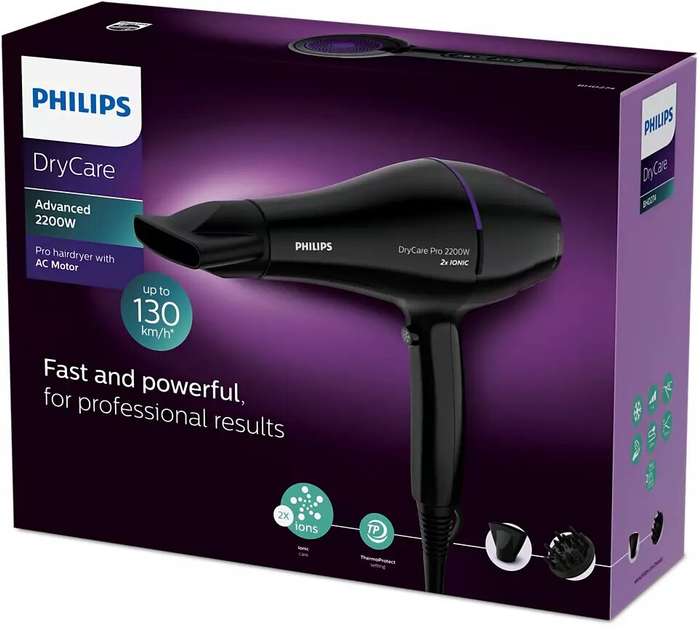Suszarka do włosów PHILIPS DryCare BHD274/00 ACmotor - obraz 10