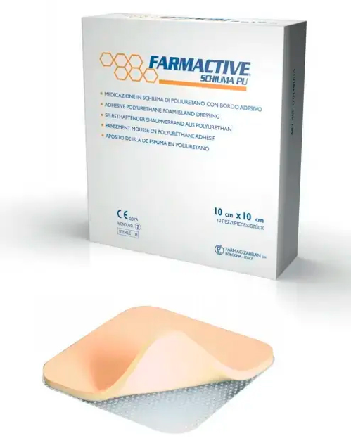 Полиуретановая губчатая повязка Farmac-Zabban не адгезивная Farmactive Schiuma PU 20 х 20 см (1701392020) - изображение 2