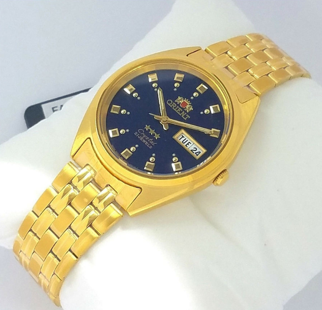 Чоловічий годинник ORIENT FAB00001D9 Золото\Синій - зображення 4