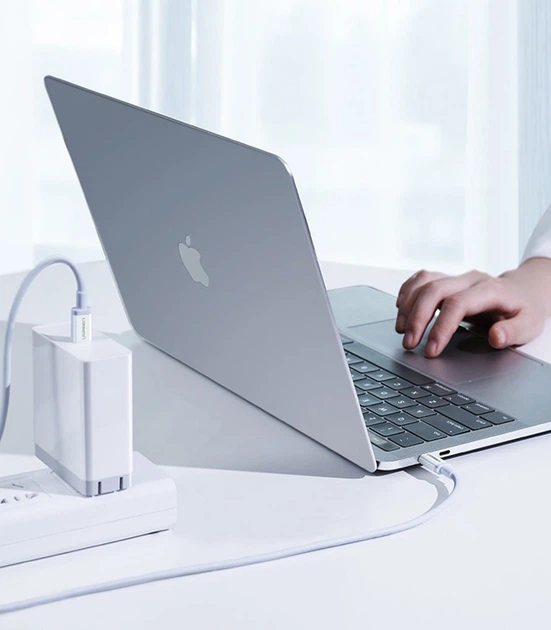 Kabel Ugreen US264 USB Type-C to USB Type-C 60 W ABS Cover 3 A 0.5 m White (6957303865178) - obraz 4