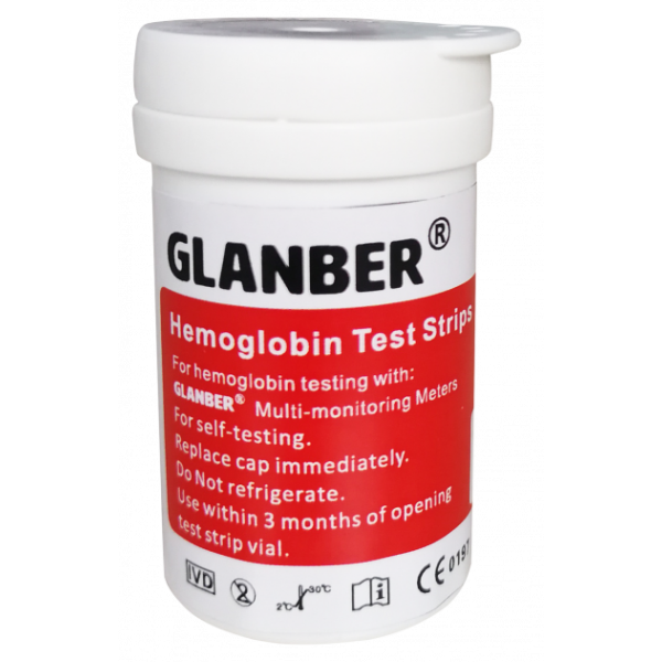 Тест-смужки гемоглобіну для глюкометра 50 штук GLANBER - зображення 1