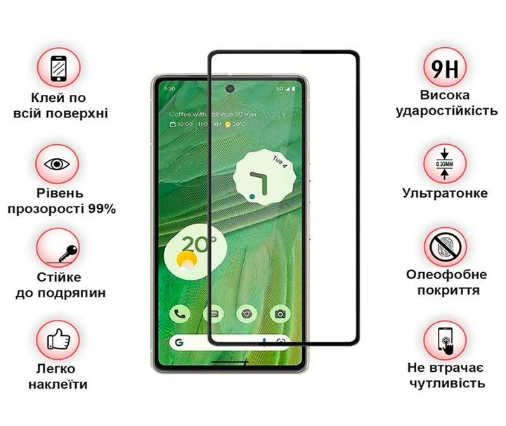 Захисне скло BeCover для Google Pixel 7 Black (708571) - зображення 3