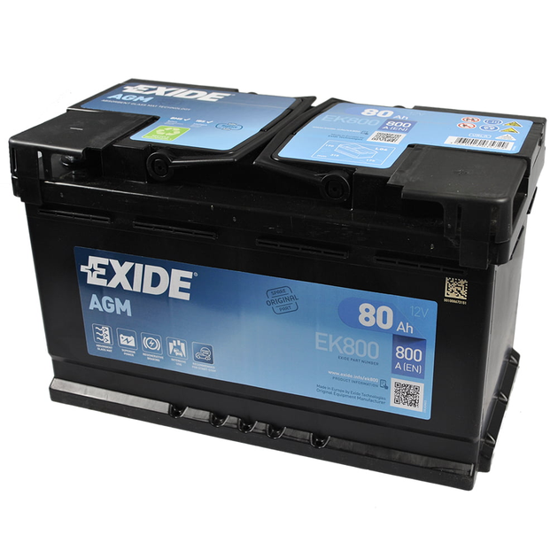 EXIDE Start-Stop AGM (EK800) 80Аh 800A R+ купити в інтернет-магазині АКБ  ЦЕНТР, Гарантія, Акції, Знижки.