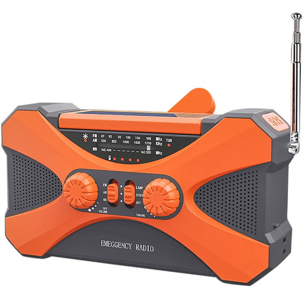 Динамо-фонарик KAYINOW 280F 10000 mAh Orange Led с радиоприемником и павербанком - изображение 3