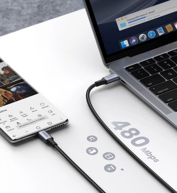 Кабель Ugreen US316 USB Type-C to USB Type-C Cable Aluminum Case with Braided 1.5 м Black (UGR-70428) - зображення 5