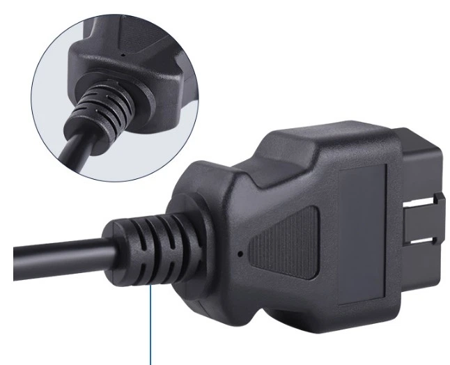 Кабель подовжувач OBD2 30см ОБД 16-pin ТАТО під паяння розпаювання (622540457) Чорний - зображення 3