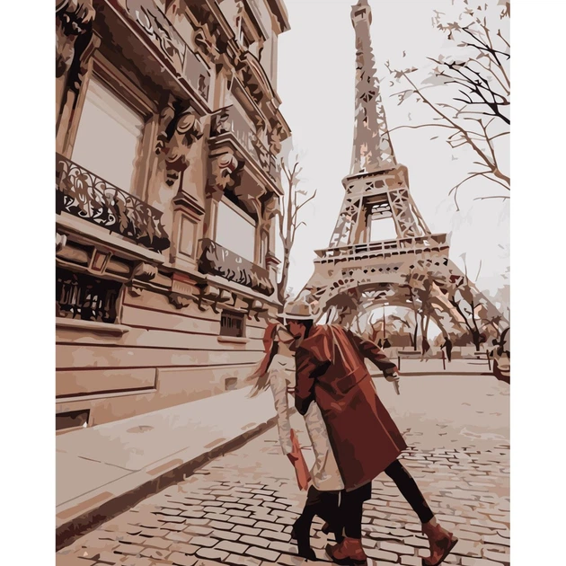 Картина по номерам "Поцелуй во Франции" размером 40х50 см – фото ...