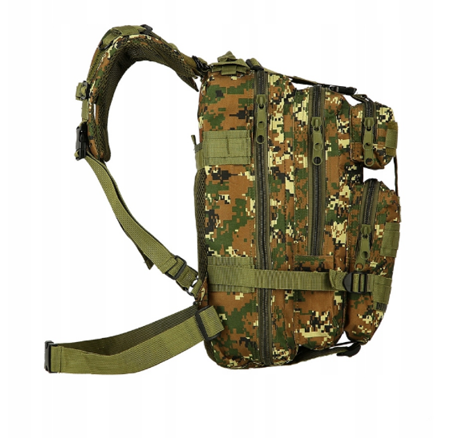 Рюкзак штурмовой на плечи мужской ранец NILS система Molle Пиксельный камуфляж 30 л хранение и защита вашего снаряжения прочный и удобный для ношения в течение всего дня - изображение 2
