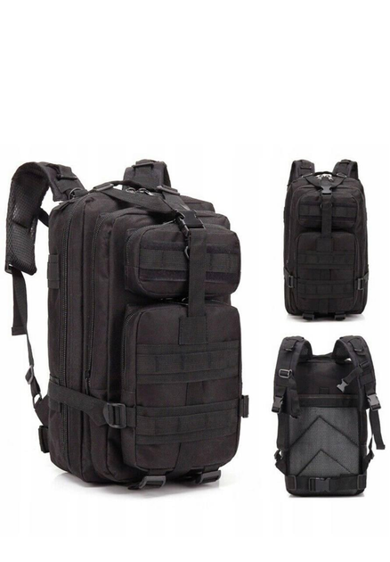 Міцна та ергономічна рюкзак сумка ранець із системою MOLLE для ефективного зберігання та комфортного носіння Чорний 28 л - зображення 1