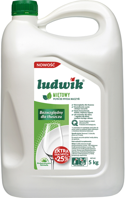 Засіб для миття посуду Ludwik Дойпак М'ята 5 л (5900861430013) - зображення 1