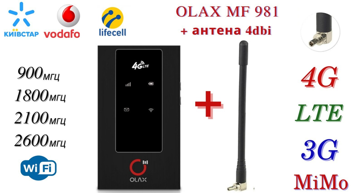 Универсальный 4G модем/роутер USB WI-FI 3G/4G LTE Olax MF 981 + 1 ...
