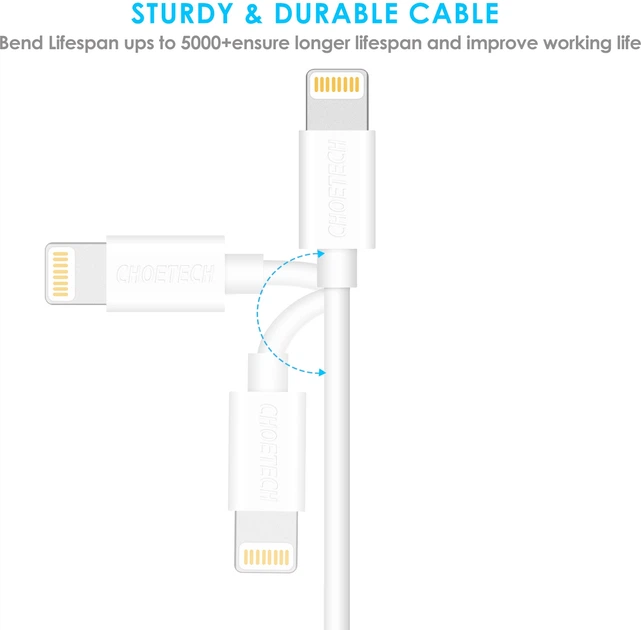 Kabel Choetech MFI USB 2.0 (IP0027-WH) - obraz 3