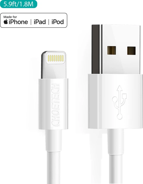 Kabel Choetech MFI USB 2.0 (IP0027-WH) - obraz 2