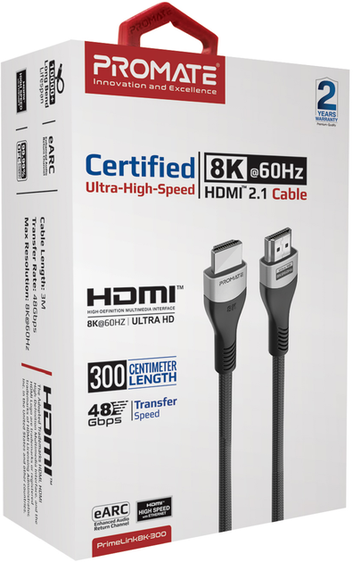 Promate HDMI 2.1 Full Ultra HD Cable - 3m