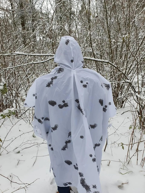 Маскхалат пончо халат клякса белый зимний тактический Белый - изображение 1
