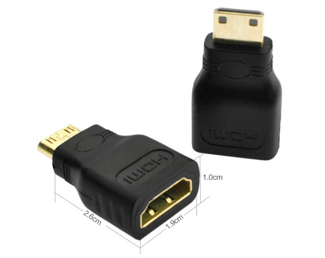 Перехідник з miniHDMI (тато) -> HDMI (мама) адаптер mini міні (618771573) Чорний - зображення 4