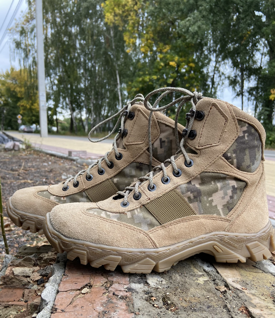 Берцы короткие облегченные, обувь для военных KROK BU01, 43 размер, хаки, 01.43 - изображение 1