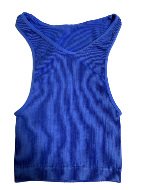 Топ в рубчик з мікрофібри Halter Top RIB Giulia Amparo Blue S/M Синій - зображення 2