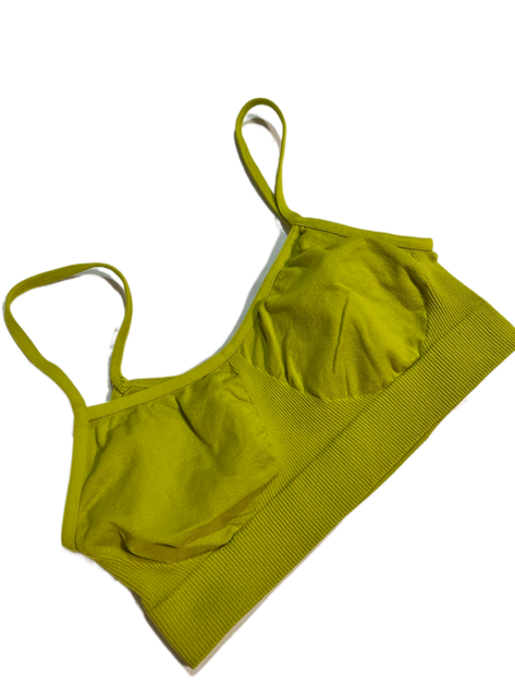 Tоп бесшовный женский на тонких бретелях Giulia Brassiere Fragile Sprout S/M Салатовый - Фото 1 Tоп бесшовный женский на тонких бретелях Giulia Brassiere Fragile Sprout S/M Салатовый - изображение 1