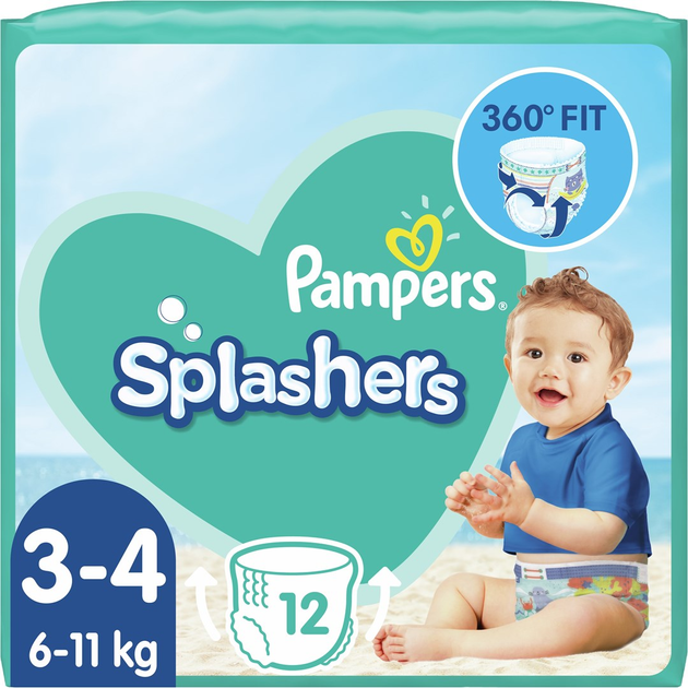 Трусики для плавання Pampers Splashers Розмір 3-4 (6-11 кг) 12 шт (8001090698346) - зображення 1