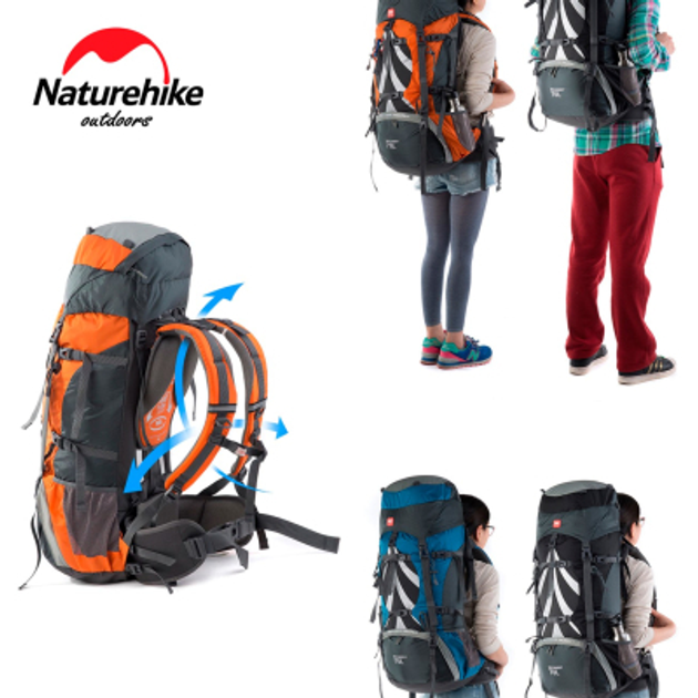 Рюкзак туристический Naturehike NH70B070-B 70+5 л Orange (6927595709016) - изображение 2
