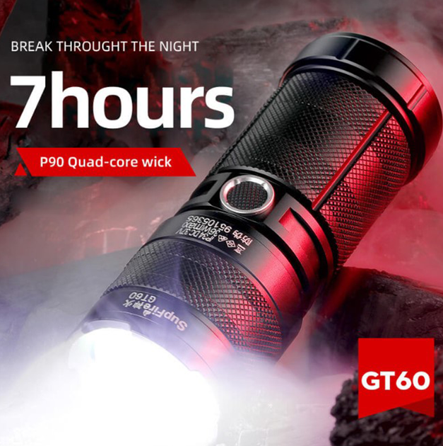 Ліхтар ручний акумуляторний двусторонній GT60 SuperFire 2600 Lumen IP34 - Фото 3 Ліхтар ручний акумуляторний двусторонній GT60 SuperFire 2600 Lumen IP34 - зображення 3