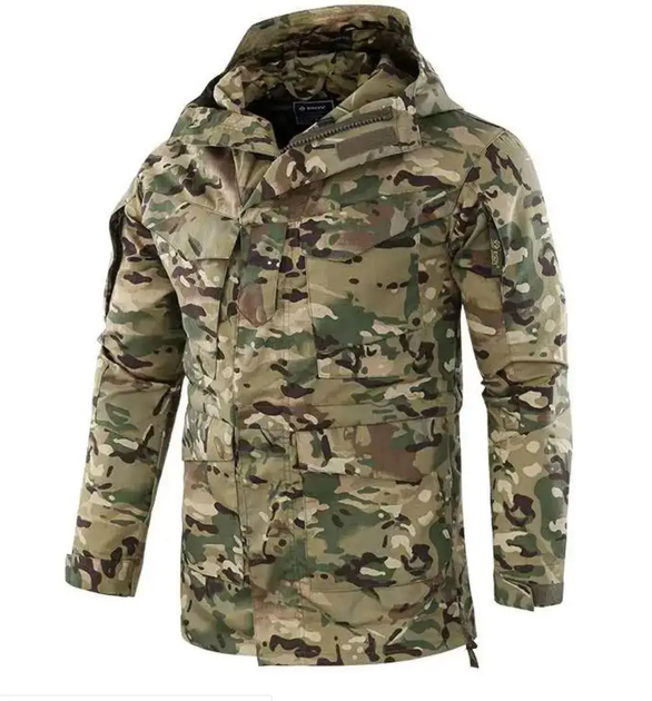 Тактическая куртка HAN WILD М 65 мультикам армейская ветрозащитная водонепроницаемая р.S - изображение 1