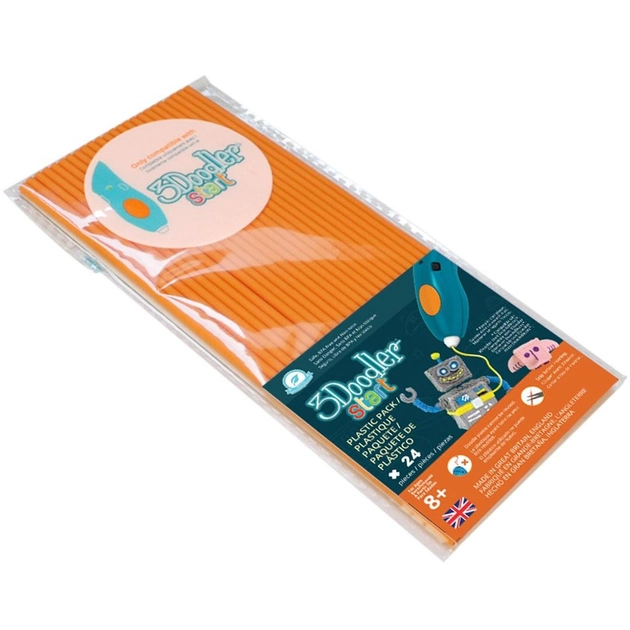 Zestaw uzupełniający do 3Doodler Start ECO-06 Orange 24 szt. (3DS-ECO06-ORANGE-24) - obraz 1