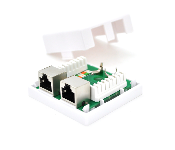 Розетка RITA STP 8P8C RJ45 2 порти Cat-6, накладна Біла Q300 - зображення 2
