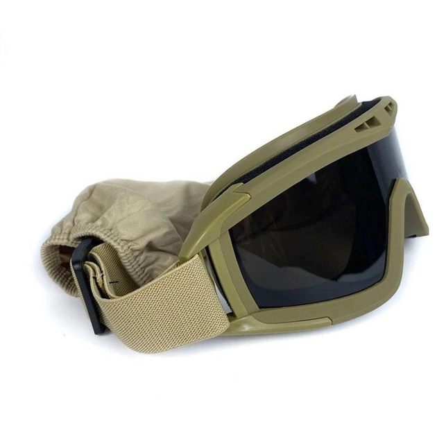 Тактичні захисні окуляри-маска зі змінними лінзами койот 303 універсальні - зображення 2