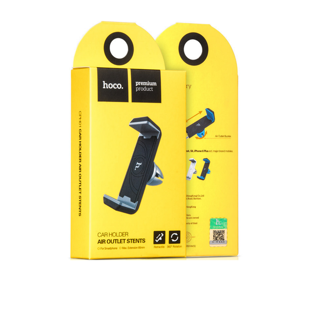 Холдер Hoco CPH01 Mobile Holder for car outlet Black & Grey - Фото 2 Холдер Hoco CPH01 Mobile Holder for car outlet Black & Grey - зображення 2