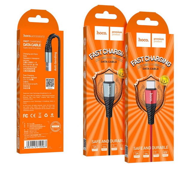 Кабель Hoco X38 Cool Charging data cable for Type-C Black - изображение 2