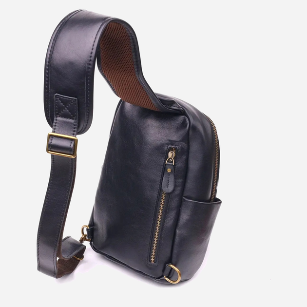 Сумка-слинг мужская кожаная Vintage 21286 Черная (leather-21286 ...