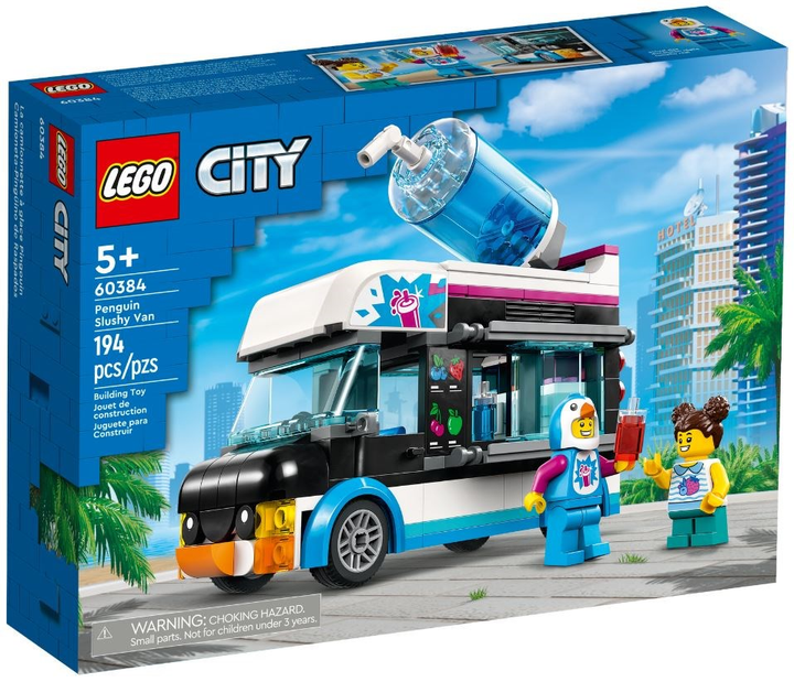 Zestaw klocków LEGO City Pingwinia furgonetka ze slushem 194 elementy (60384) - obraz 1