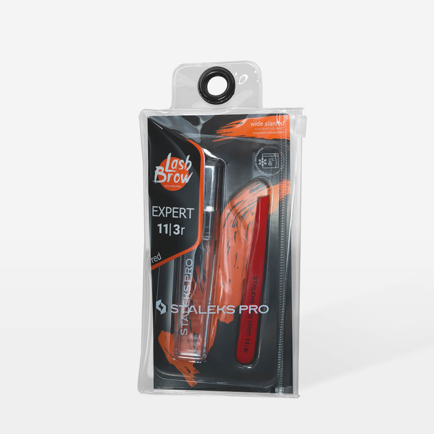 Пинцет для бровей STALEKS EXPERT 11 TYPE 3r (широкие скошенные кромки), красный - изображение 2
