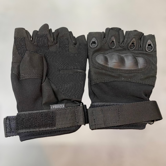Перчатки тактические Беспальцевые, цвет Черный, размер L - изображение 1