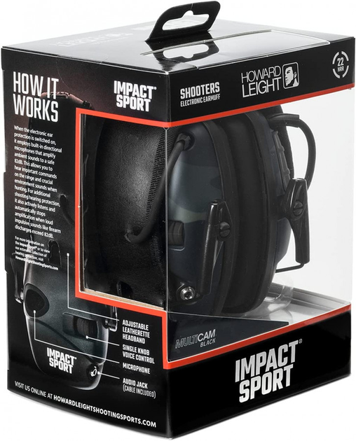 Наушники активные шумоподавляющие Howard Leight Impact Sport R-01526 Олива тактические военные для стрельбы - изображение 2